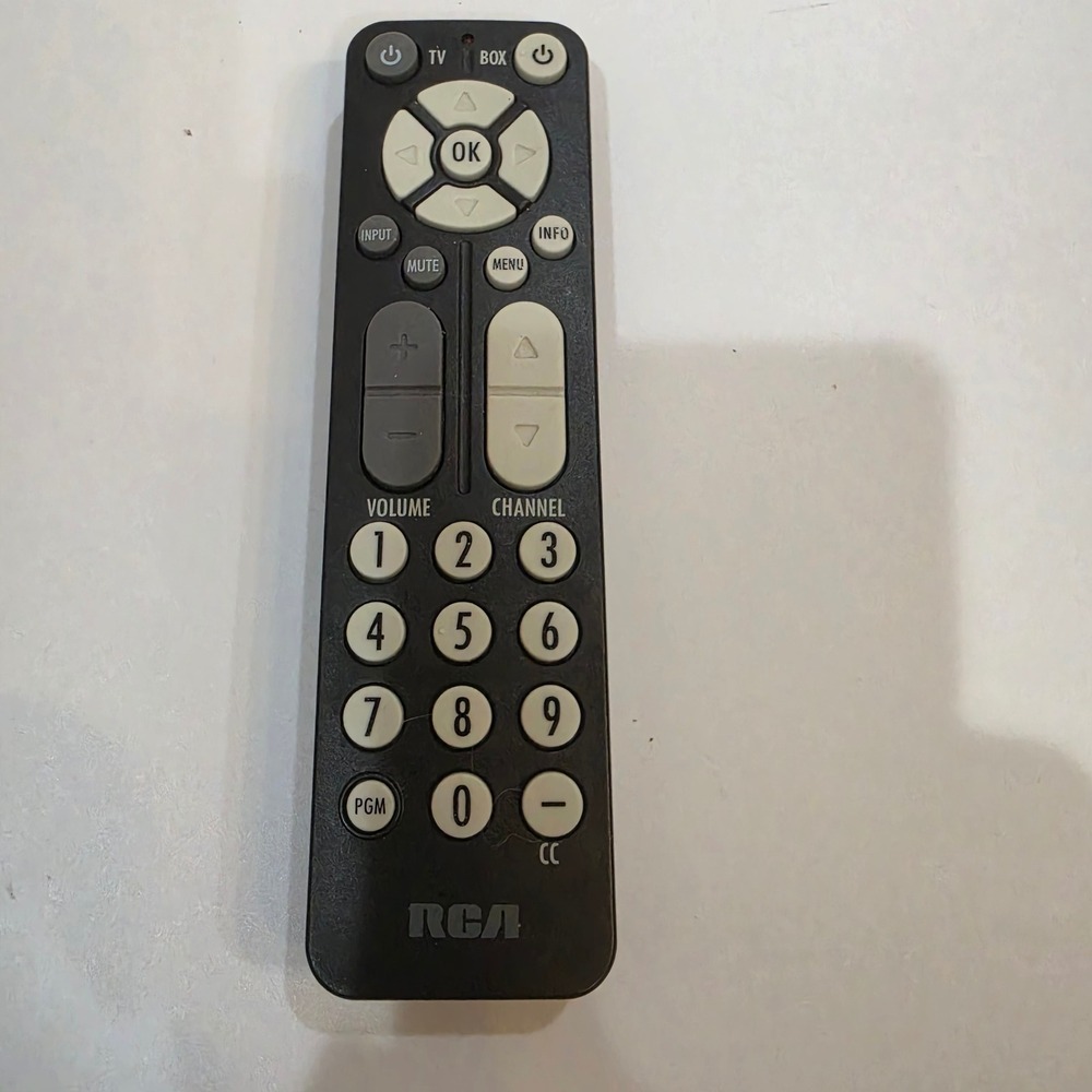 RCA Universal Remote Control Black Excellent 2-Device Big Button Design
